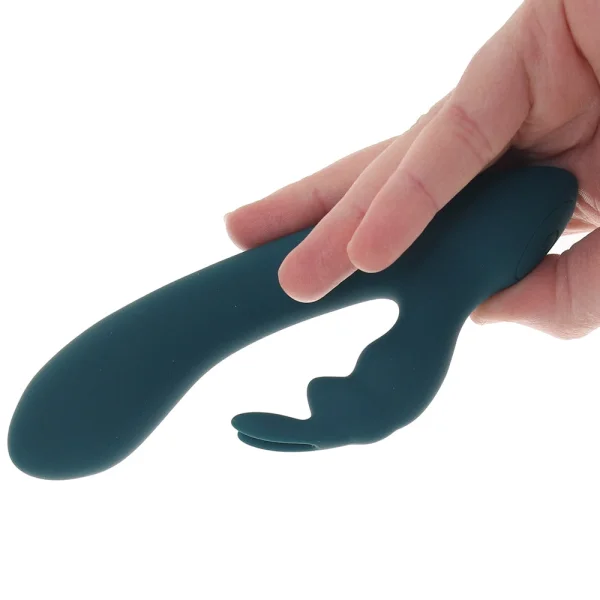 Playboy Pleasure Lil Rabbit Waterproof Rechargeable Silicone Dual Stimulation Vibrator - Teal