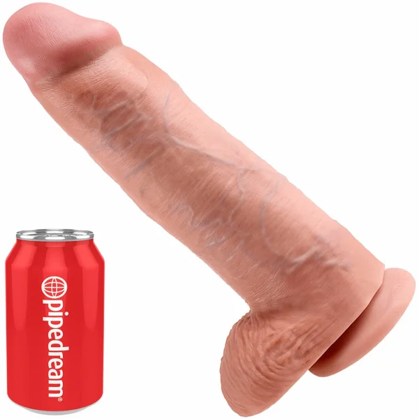 King Cock 12" Suction Cup Cock With Balls - Vanilla