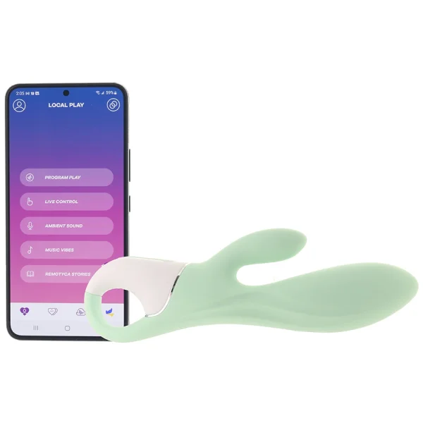 Satisfyer Air Pump Bunny 5+ Inflatable App Enabled 12-Function Dual Stimulation Vibrator - Mint