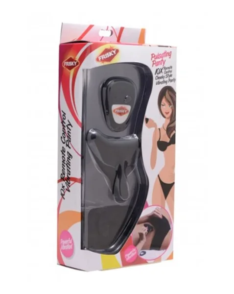 Pulsating Panty 10x Remote Control Cheeky Style Vibrating Panty - Black
