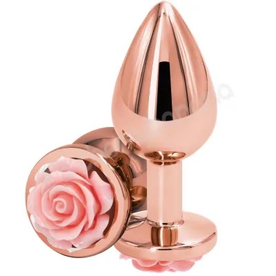 Rear Assets Medium Rose Pink Rose Gold Butt Plug