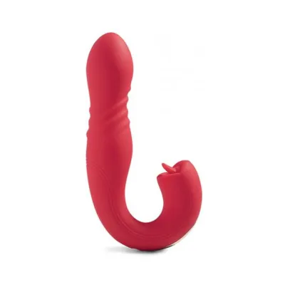 G Spot Vibrators Honey Play Box Joi Thrust App Controlled Thrusting G spot Vibrator Tongue Clit Licker Red