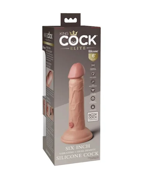King Cock Elite Dual Density Vibe Silicone Dildo