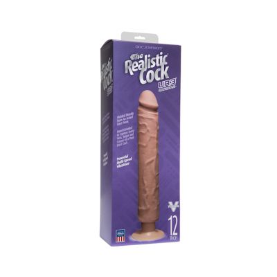 The Realistic Cock Ur3 Vibrating 12 Inch Without Balls Brown