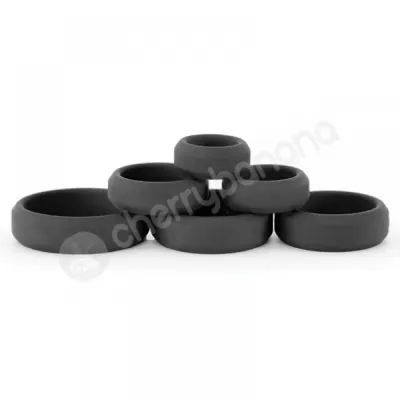 Renegade Build A Cage Black Cock Rings 6 Pack