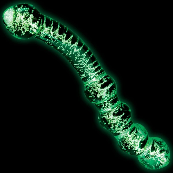 Whipsmart Glow In The Dark Beaded Glass Double Dildo