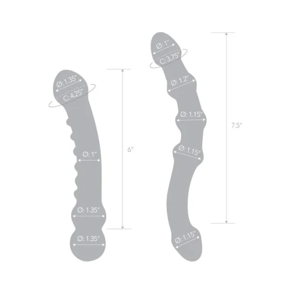 Double Pleasure Glas Dildo Set 2pc — image 6 of 13