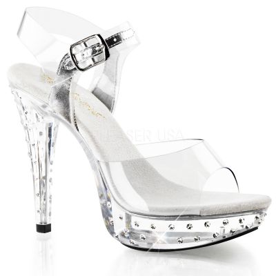 COCKTAIL 508SDT 5 Heel 1 Rhinestone Studded PF Ankle Strap Sandal