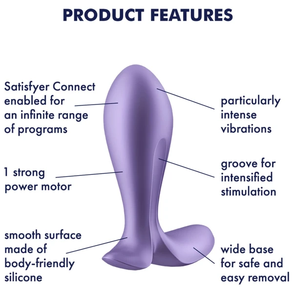 Satisfyer Intensity Plug Rechargeable Vibrating App Enabled Butt Plug - Violet