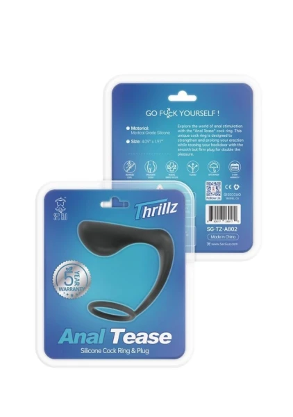 Thrillz Anal Tease Silicone Cock Ring and Plug — image 8 of 8
