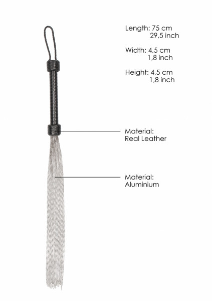Silver Ball Chain Flogger - Black - Sexy bondage toys