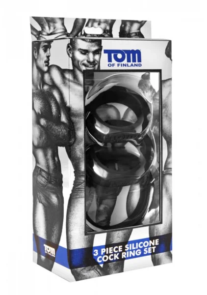 Tom of Finland 3 Piece Silicone Cock Ring Set