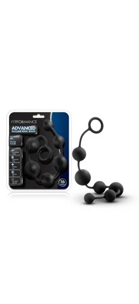 Blush - 16 INCH SILICONE ANAL BEADS Black