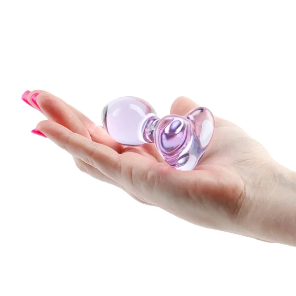 Crystal Glass Heart Anal Plug