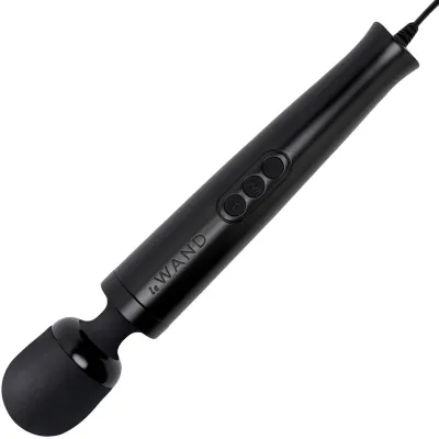 Le Wand Die Cast Plug In Vibrating Body Massager Black