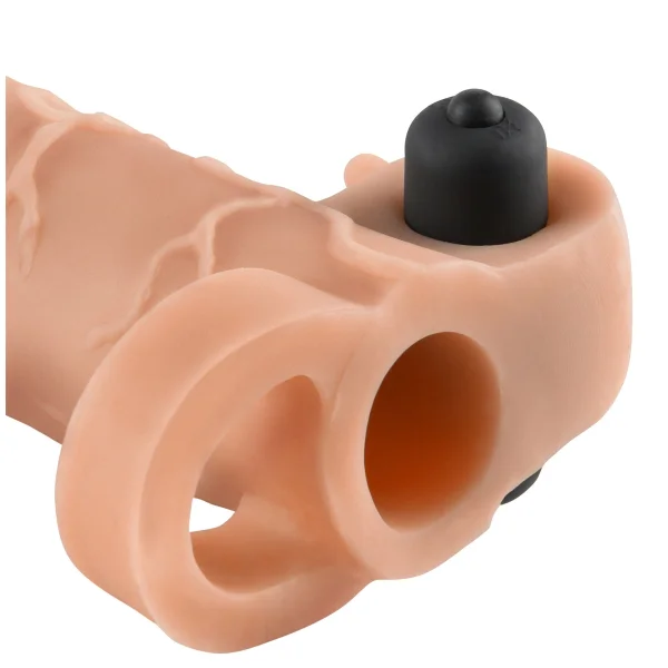 Fantasy X-tensions Vibrating Real Feel 2" Penis Extension with Ball Strap - Vanilla