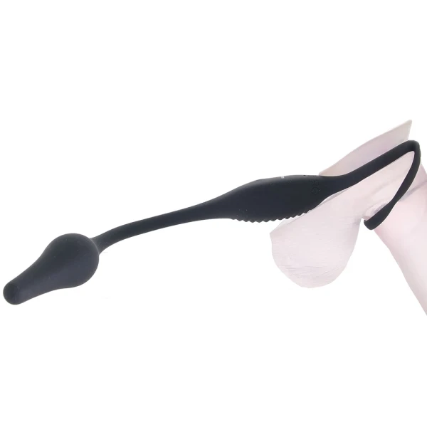 Zero Tolerance Plug & Tug Silicone Vibrating Anal Plug & Perineum Massager With Cock & Ball Rings - Black