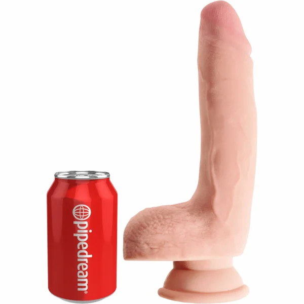 King Cock Plus 9" Triple Density Cock With Balls & Suction Cup Base - Vanilla