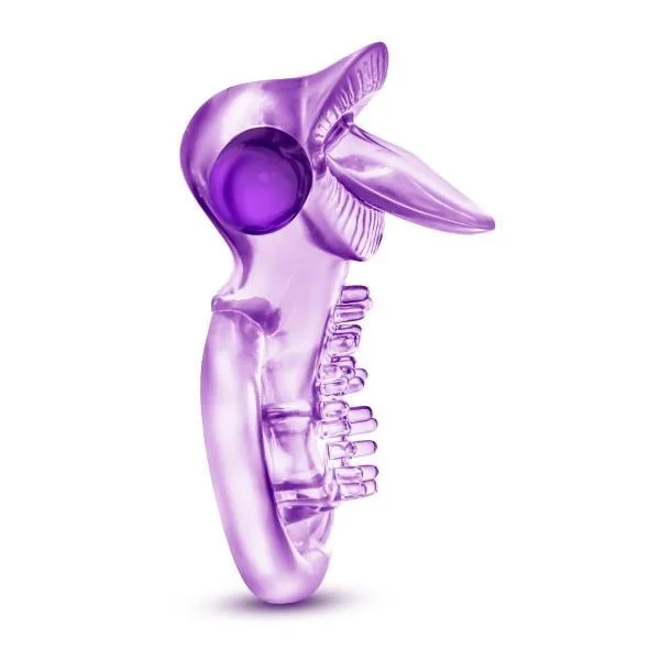 Lick It - Vibrating Double Strap Cock Ring (Purple)