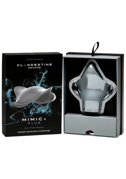 MIMIC + Plus Waterproof Rechargeable Silicone Vibrator By Clandestine Devices - Stealth Grey
