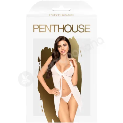 Daily Deal 27 Off Penthouse Lingerie White After Sunset Babydoll With Thong