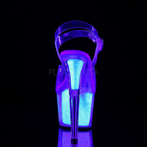 7 inches Heel, 2 3/4 inches PF Ankle Strap Sandal w/ Glitter Inserts — image 8 of 25