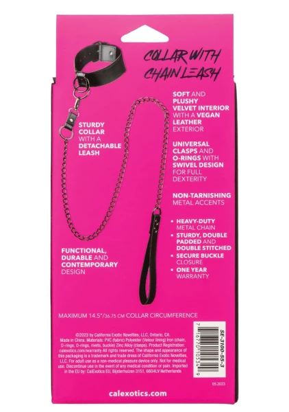 Euphoria Collection Collar with Chain Leash