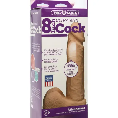 Vac U Lock 8 Inch Ultraskyn Cock Vanilla