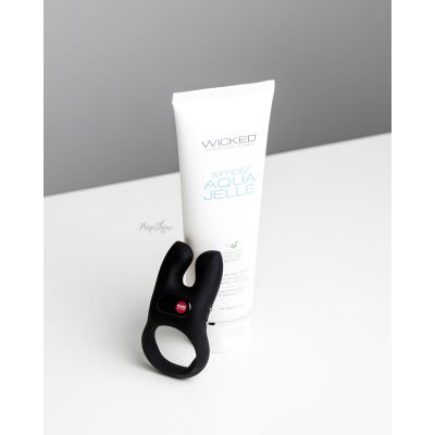Fun Factory Nos Vibrating Cock Ring Black Free Aqua Jelle Lube Bundle