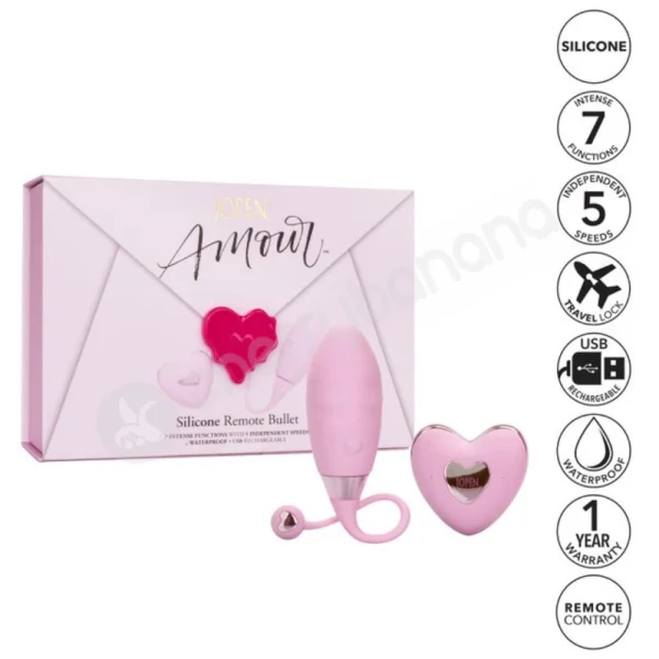 Jopen Amour Silicone Egg Bullet Vibe With Heart Shaped Remote Control