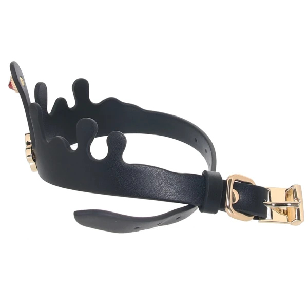 Fetish & Fashion Elvira Collar With Ruby Jewel By NS Novelties - Black & Gold
