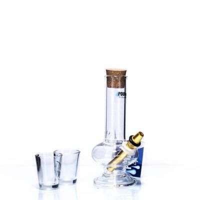 Glass Foot Pourite With Shot Glass Gift Box