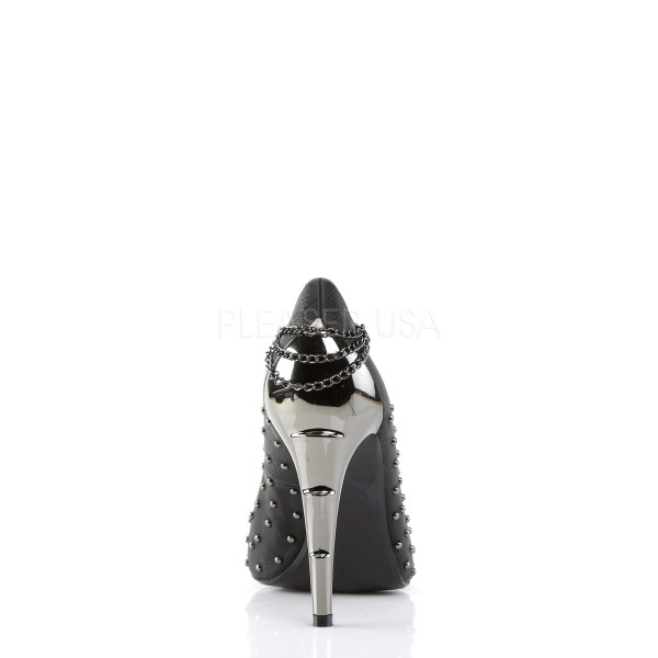 4 1/2 inches Chrome Lightning Bolt Heel Pump — image 8 of 8