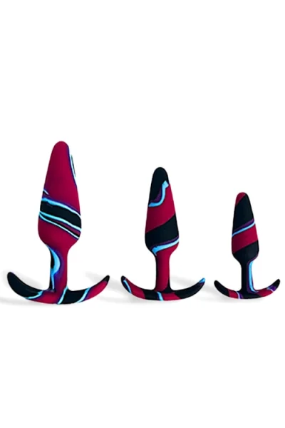 Colourful Camo Sail 3 piece Butt Plug Training Kit