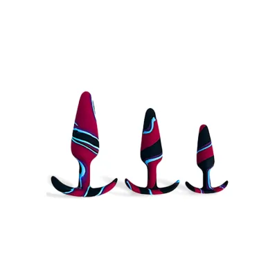 Colourful Camo Sail 3 piece Butt Plug Training Kit