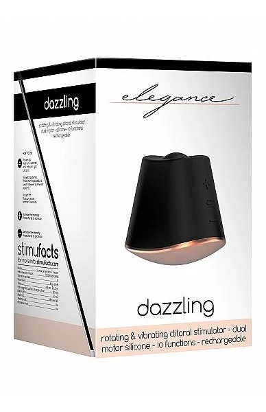 Dazzling Rotating Vibrating Clitoral Stimulator Black