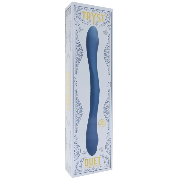 Tryst Duet Double Ended Vibrating Silicone Dildo With Remote By Doc Johnson - Periwinkle