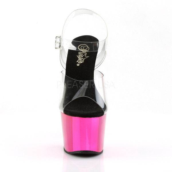 7 inches Heel, 2 3/4 inches PF Ankle Strap Sandal w/ Chrome Plated Botto — image 10 of 12