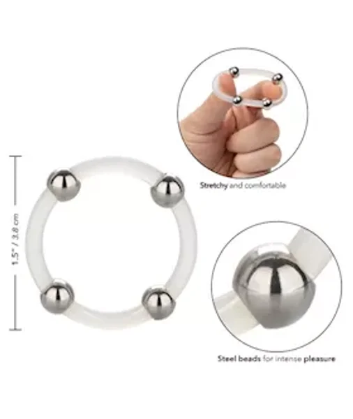 Steel Beaded Silicone C-ring - Clear - Large — image 6 of 8