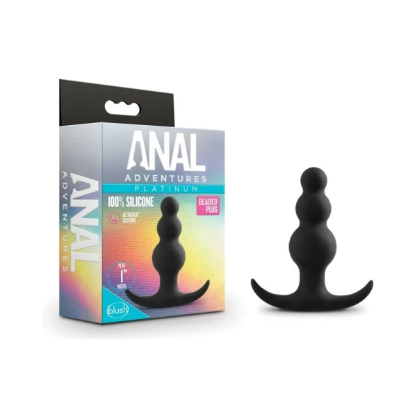 Anal Adventure Platinum Beaded Plug Black — image 14 of 14