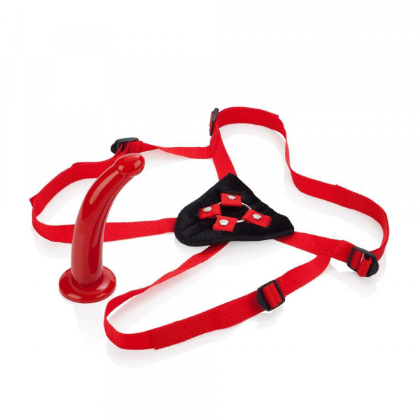Sophia's Red Rider Strap-On Harness and Dong
