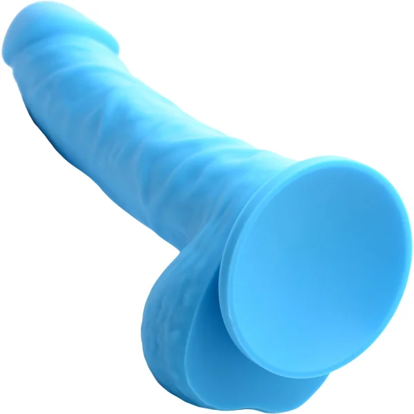 Lollicock 7.25" Silicone Suction Cup Dildo With Balls - Berry