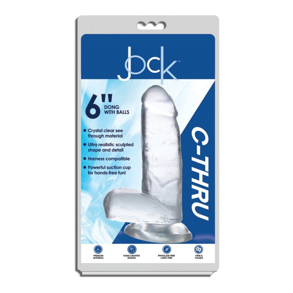 Curve Novelties Jock C-Thru 6" Dong with Balls