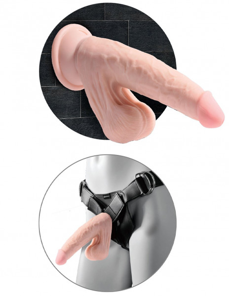 King Cock Plus 9'' 3D Cock with Swinging Balls