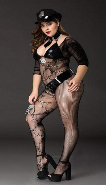Sexy and Cuffed - Bodystocking Police Costume