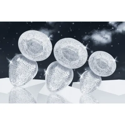 Glitter Gem Anal Plug Set Silver