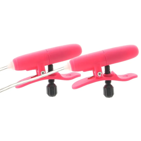 Vibrating Heated Nipple Teasers - Pink