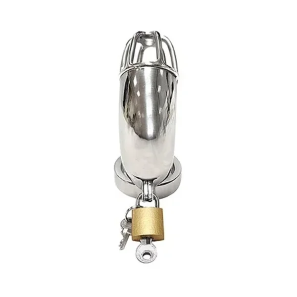 Stainless Cock Cage With Padlock In Clamshell