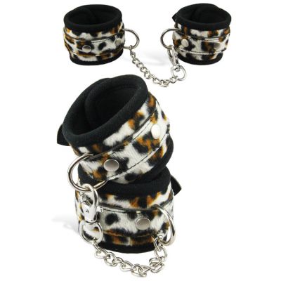 Berlin Baby Leopard Print Faux Fur Handcuffs