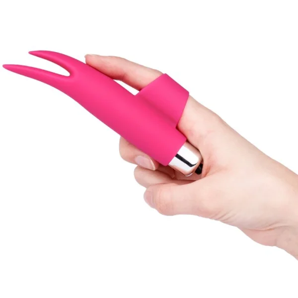 Bondara Right Hand Man Pink Silicone 10 Function Finger Vibrator